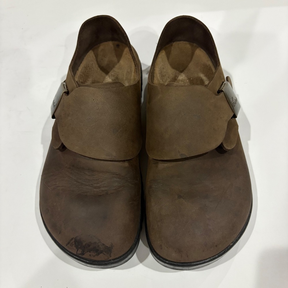 Betula by Birkenstock Rock Brown Leather Buckle Clogs Shoes Women 38 L7 M5